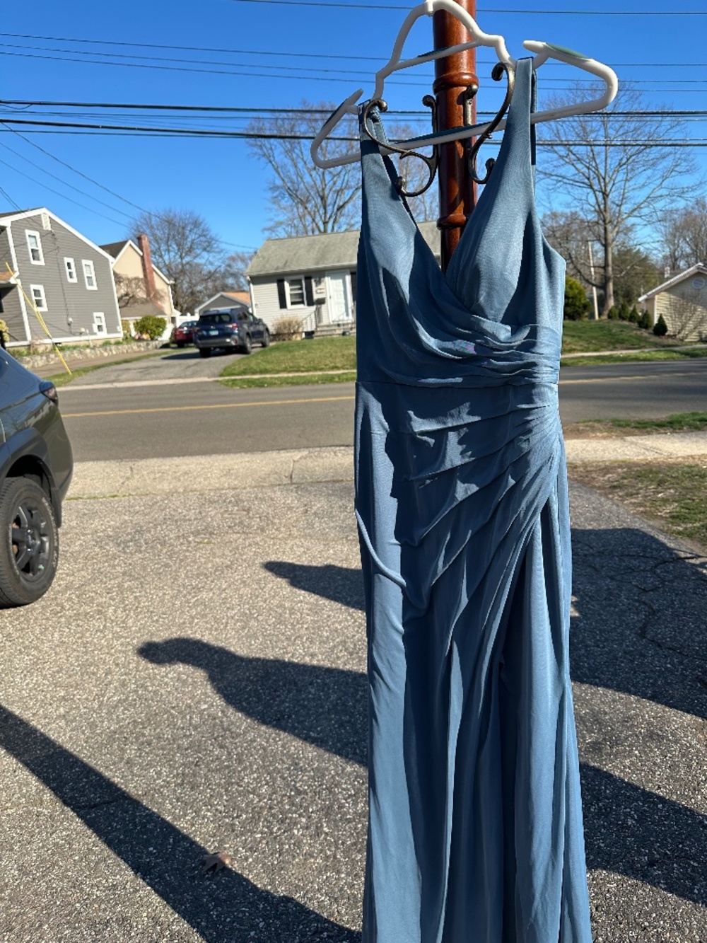 Azazie dusty blue dress